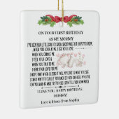 ベビーゾウと母として幸せな1回目の誕生日 セラミックオーナメント (右)