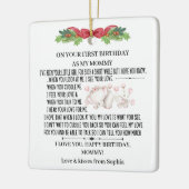 ベビーゾウと母として幸せな1回目の誕生日 セラミックオーナメント (左)