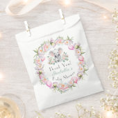 ベビーゾウと牡丹とバルーンベビーシャワー フェイバーバッグ (クリップ留めされた状態)