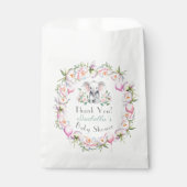 ベビーゾウと牡丹とバルーンベビーシャワー フェイバーバッグ (正面)