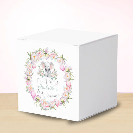 ベビーゾウと牡丹とバルーンベビーシャワー フェイバーボックス