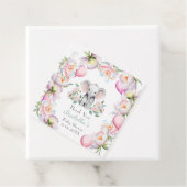 ベビーゾウと牡丹&バルーン赤ちゃんシャワー フェイバータグ (インサイチュ)