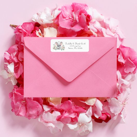 ベビーゾウと牡丹、ユーカリ戻り ラベル