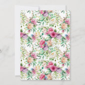 ベビーゾウと花ベビーシャワー 招待状 (裏面)