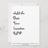 ベビーゾウと蝶シャワー招待状 招待状 (裏面)