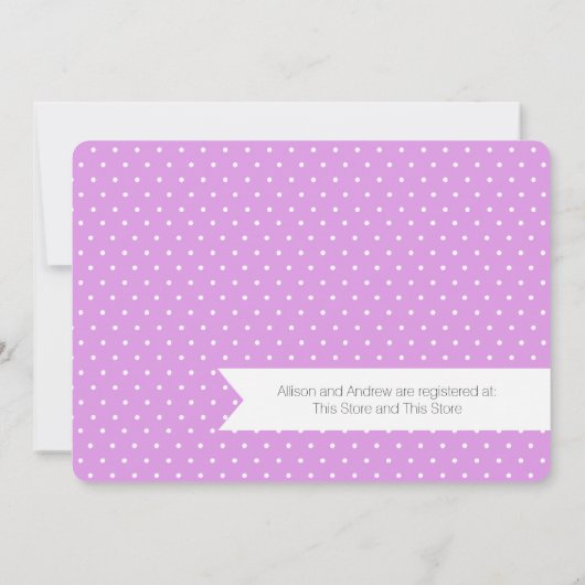 ベビーゾウと風船マゼンタベビーシャワー 招待状 (裏面)