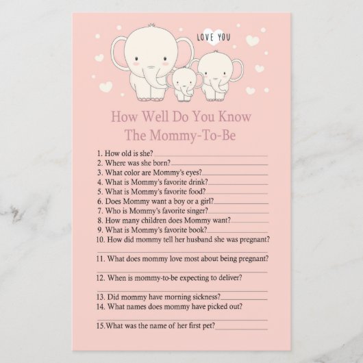 ベビーゾウどのように良く知っているベビーショールゲーム (正面)