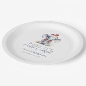 ベビーゾウのクリスマスシャワー外は冷たい ペーパープレート (アングル)