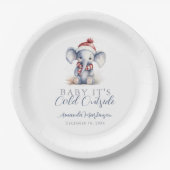 ベビーゾウのクリスマスシャワー外は冷たい ペーパープレート (正面)