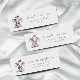 ベビーゾウのクリスマスシャワー外は冷たい ラベル