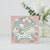 ベビーゾウのベビースシャワー招待状 (スタンド正面)