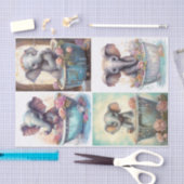 ベビーゾウの入浴時間 薄葉紙 (クラフト)