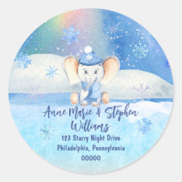 ベビーゾウの外で冷たいベビースシャワー ラウンドシール