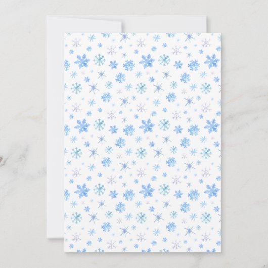 ベビーゾウの外で冷たいベビースシャワー 招待状 (裏面)