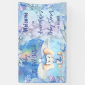 ベビーゾウの外は寒い冬の赤ちゃんシャワー 横断幕 (縦)