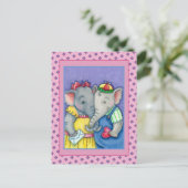 ベビーゾウの最初の愛、かわいいパキディームの友人 シーズンポストカード (スタンド正面)