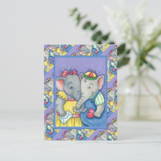 ベビーゾウの最初の愛、かわいいパキディームの友人 シーズンポストカード (スタンド正面)