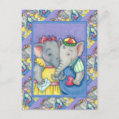 ベビーゾウの最初の愛、かわいいパキディームの友人 シーズンポストカード (正面)