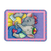 ベビーゾウの最初の愛、かわいいパキディームの友人 マグネット (横)