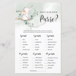 ベビーゾウの緑あなたの財布のゲームの中にあるものを