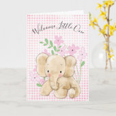 ベビーゾウの花生まれたばかりの: カード (黄色い花)