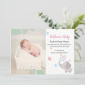 ベビーゾウの誕生のお知らせ 招待状 (スタンド正面)