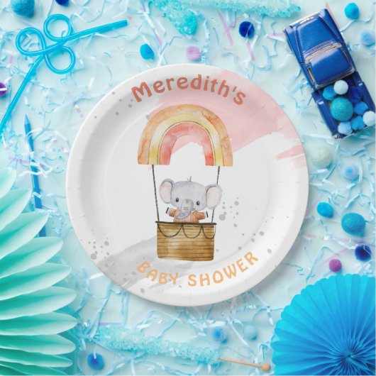 ベビーゾウの赤ちゃんシャワー、紙プレート ペーパープレート (パーティー)