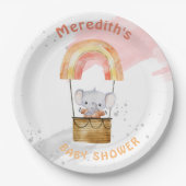 ベビーゾウの赤ちゃんシャワー、紙プレート ペーパープレート (正面)