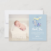 ベビーゾウ十字鳩バプテスマありがとう サンキューカード (正面)