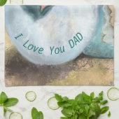 ベビーゾウ卵孵化 – 私はあなたを愛するパパ キッチンタオル (折り畳み)