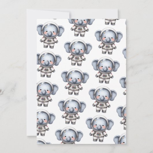 ベビーゾウ宇宙飛行士1歳 招待状 (裏面)