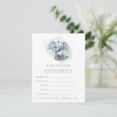 ベビーゾウ座って赤ちゃんシャワー推理ゲーム 招待状 (スタンド正面)