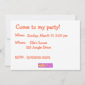 ベビーゾウ招待状テンプレート 招待状 (裏面)