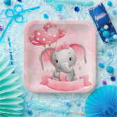 ベビーゾウ水疱：赤ちゃんのシャワーを上げる ペーパープレート (パーティー)