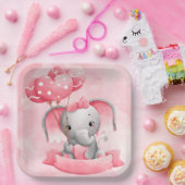 ベビーゾウ水疱：赤ちゃんのシャワーを上げる ペーパープレート (パーティー)