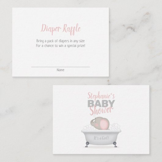 ベビーゾウ泡風呂おむつラッフル 名刺 (正面/裏面)