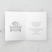 ベビーゾウ泡風呂ボーイベビーシャワー カード (内部)