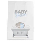 ベビーゾウ泡風呂ボーイベビーシャワー ミディアムペーパーバッグ (裏面)