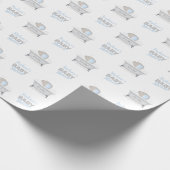 ベビーゾウ泡風呂ボーイベビーシャワー ラッピングペーパー (角)