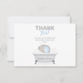 ベビーゾウ泡風呂ボーイベビーシャワー 招待状 (正面)