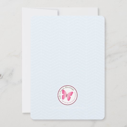 ベビーゾウ泡風呂ボーイベビーシャワー 招待状 (裏面)