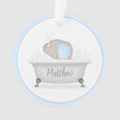 ベビーゾウ泡風呂初めてのクリスマス オーナメント (正面)