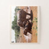 ベビーゾウ洗浄動物 ジグソーパズル (縦)