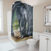 ベビーゾウ灰色かわいい シャワーカーテン (インサイチュ)