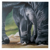 ベビーゾウ灰色かわいい タイル (正面)