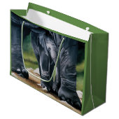 ベビーゾウ灰色かわいい ラージペーパーバッグ (正面アングル)