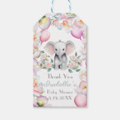 ベビーゾウ牡丹&バルーンありがとう ギフトタグ (正面)