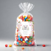 ベビーゾウ牡丹&バルーンありがとう スクエアシール