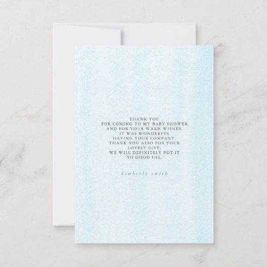 ベビーゾウ男の子ベイビーシャワーありがとう サンキューカード (裏面)