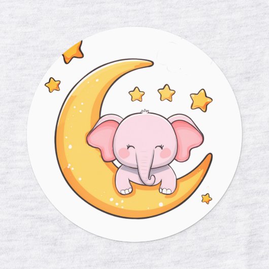 ベビーゾウ眠る ラベル (デザイン1)